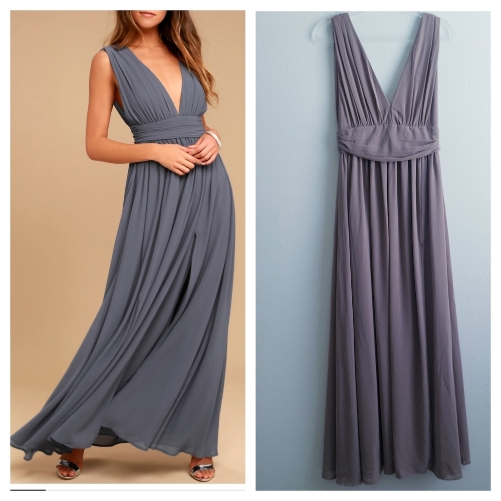 Lulus Heavenly Hue V-Neckline Maxi Dress